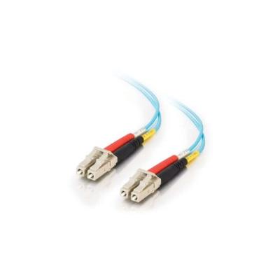 10m LC-LC 10Gb 50/125 OM3 Duplex Multimode PVC Fibre Optic Cable (LSZH) - Aqua